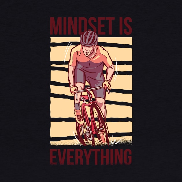 Mindset is everything - Cycling Shirt, Biking T shirt, Bicycle Shirts, Gifts for a Cyclist, Bike Rider Gifts, Cycling Funny Shirt by Popculture Tee Collection